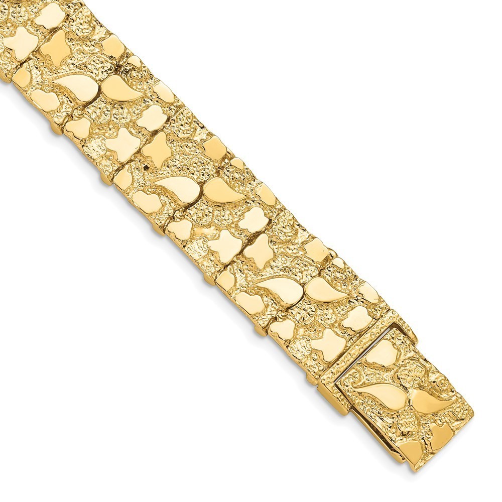 10k Yellow Gold Authentic Fine Jewelry 15.0mm NUGGET Bracelet